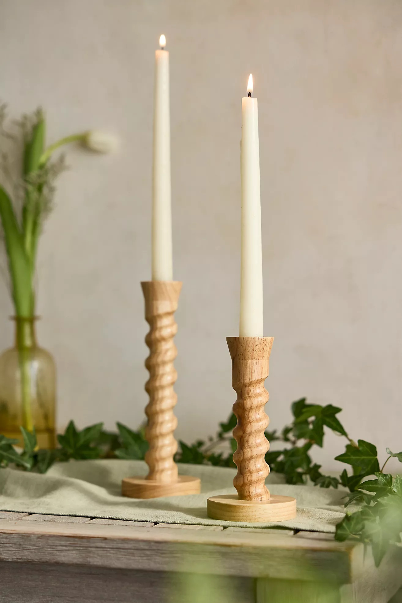 Rubber Wood Taper Holder | Anthropologie (US)
