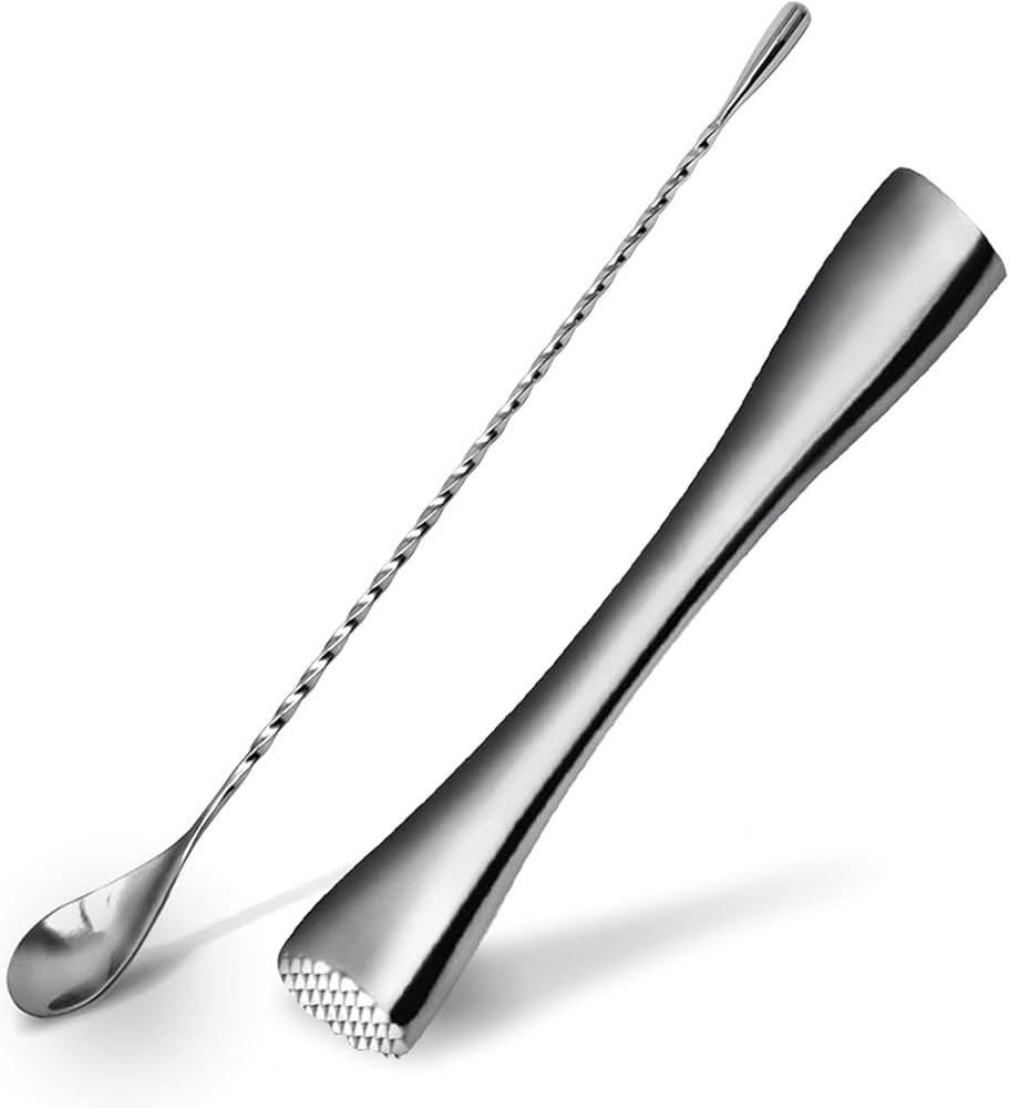 GuDoQi Muddler for Cocktails, Stainless Steel Cocktail Muddler and Mixing Spoon Drink Muddler, Ba... | Amazon (CA)