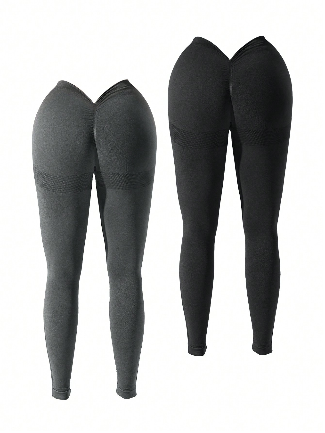 SHEIN Sport Slayoga 2pcs Solid V-back Sports Leggings | SHEIN USA | SHEIN