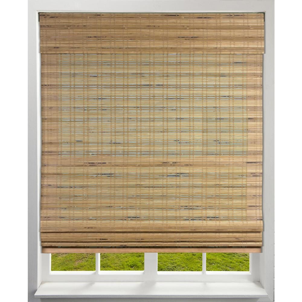 Tuscan Cordless Light-Filtering Bamboo Woven Roman Shade 40 in. W x 60 in. L (Actual Size) | The Home Depot
