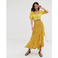 Faithfull jasper floral midi skirt-Orange | ASOS CH
