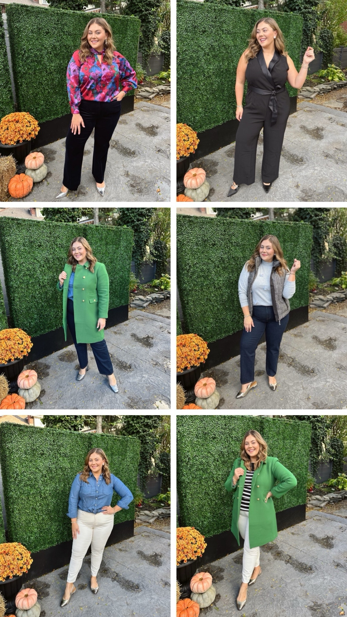 An outfit for every day of the week from Talbots! Sized in missed, petite, and plus! I’m wearing:

- XL in tops
- XL in puffer vest 
- 16 in green jacket
- 18 in jumpsuit 
- 16 in pants 
- 11 in shoes 

#LTKMidsize #LTKStyleTip #LTKSeasonal