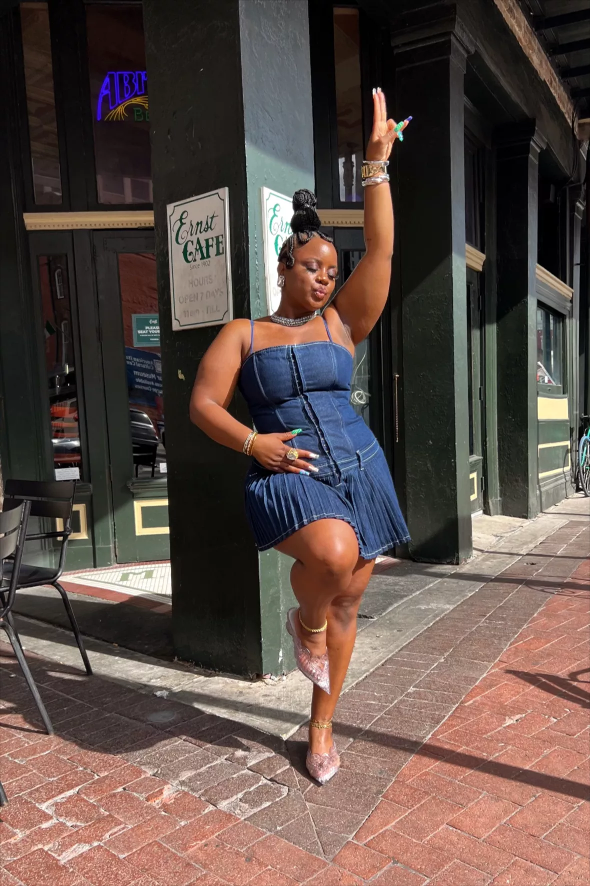 denim pleated dress Women's Square Neck Light Weight Midi Our Something to Say Pleated Denim Dress in Light Blue is the perfect addition to your game day outfit line up Layered_Style on LTK