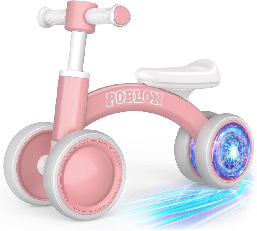 Colorful Lighting Baby Balance Bike for 1 Year Old Girl, 12-24 Month Toddler Balance Bike with 4 ... | Amazon (US)