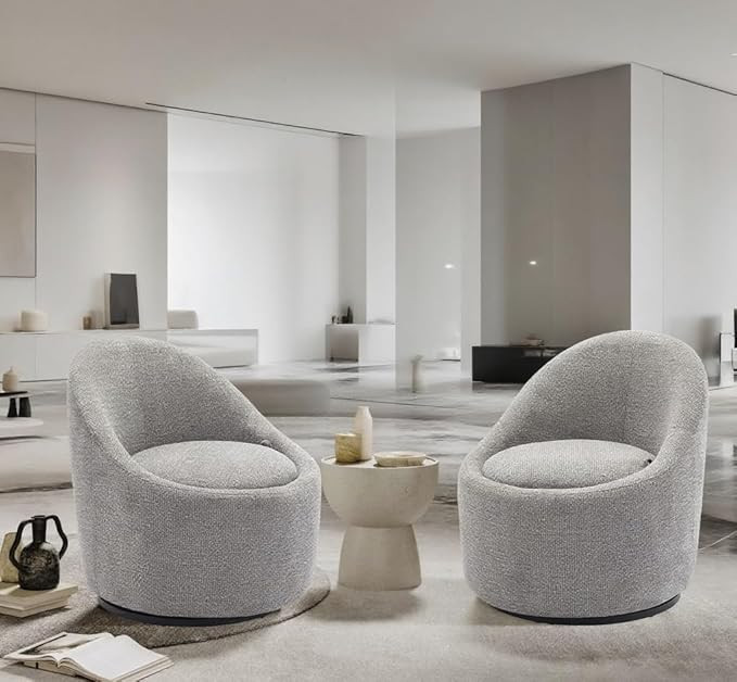 COLAMY Swivel Chair Set of 2, 360 Degree Cuddle Barrel Chairs with Hidden Storage, Modern Small R... | Amazon (US)