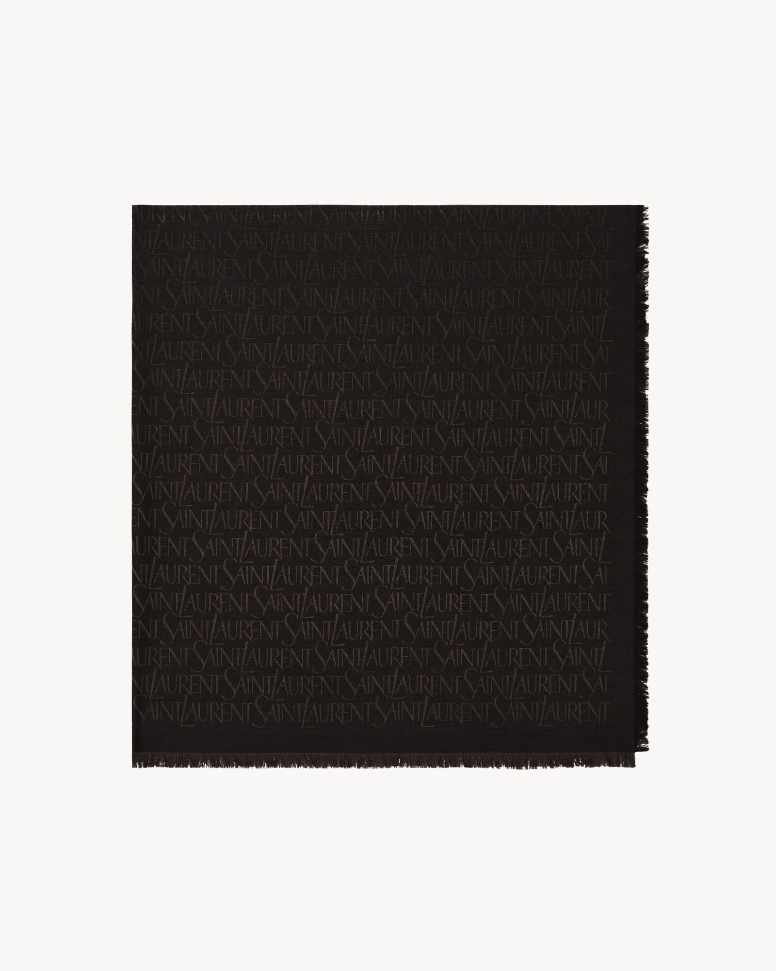 saint laurent large square scarf in silk and wool jacquard | Saint Laurent Inc. (Global)