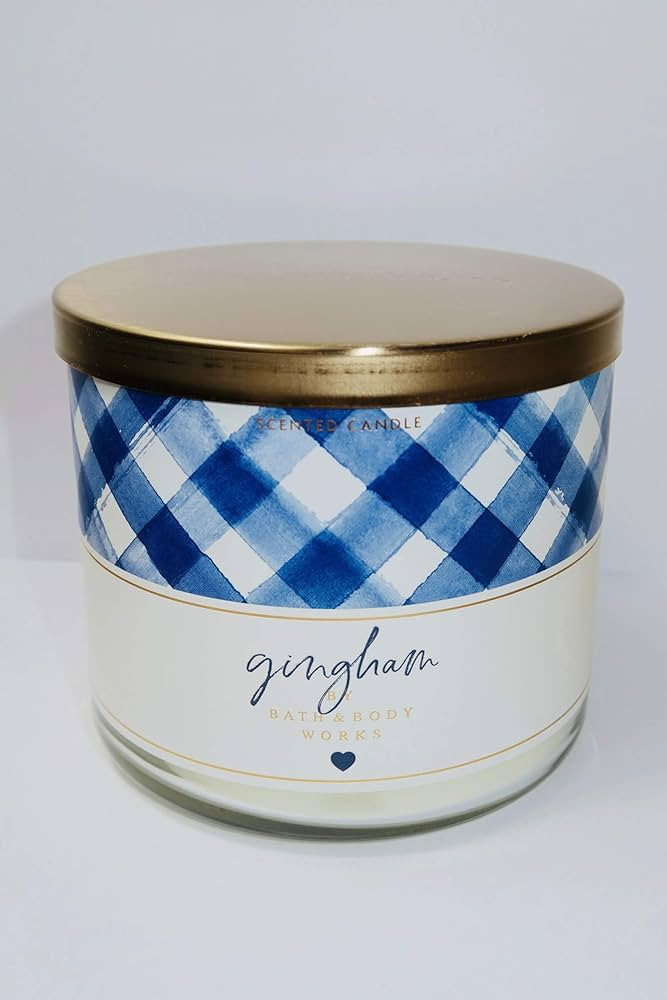 Bath and Body Works NEW Gingham 3 Wick Candle 14.5 oz w Burn Time of 25-45 Hours | Amazon (US)