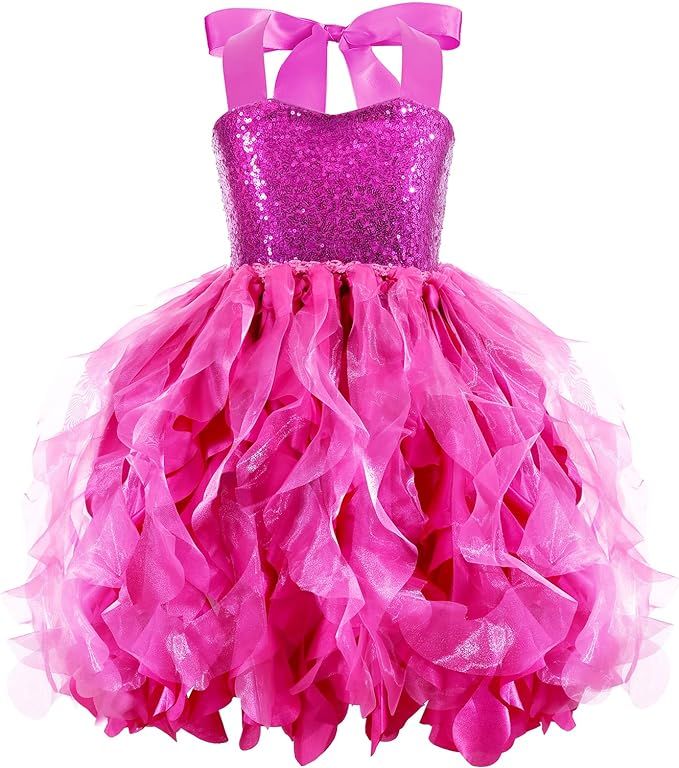 Tutu Dress for Girls Sequin Tulle Princess Prom Dresses for Toddler Kids Little Girl Fancy Sparkl... | Amazon (US)