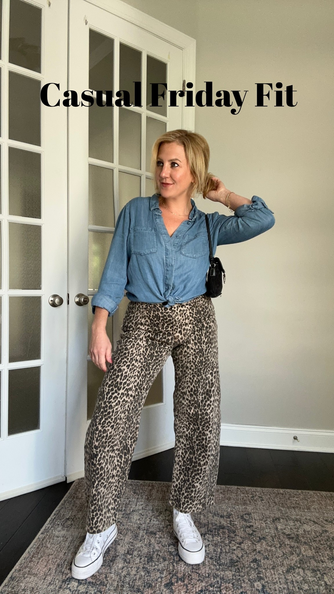 Leopard barrel jeans + a classic chambray shirt = the perfect casual Friday fit. ✨ Paired with Converse for that off-duty vibe and my Coach bag to pull it all together. Effortless, chic, and wearable on repeat. 🐆👟👜

#CasualFridayFit #FridayOutfitInspo #LeopardJeans #ChambrayStyle #CoachBagStyle #ConverseStyle #CasualChic #OOTDInspo #StyleOnLTK #LTKStyle #LTKFallFashion #LTKUnder100 #WeekendOutfitIdeas #EverydayStyle

#LTKStyleTip #LTKSeasonal #LTKU