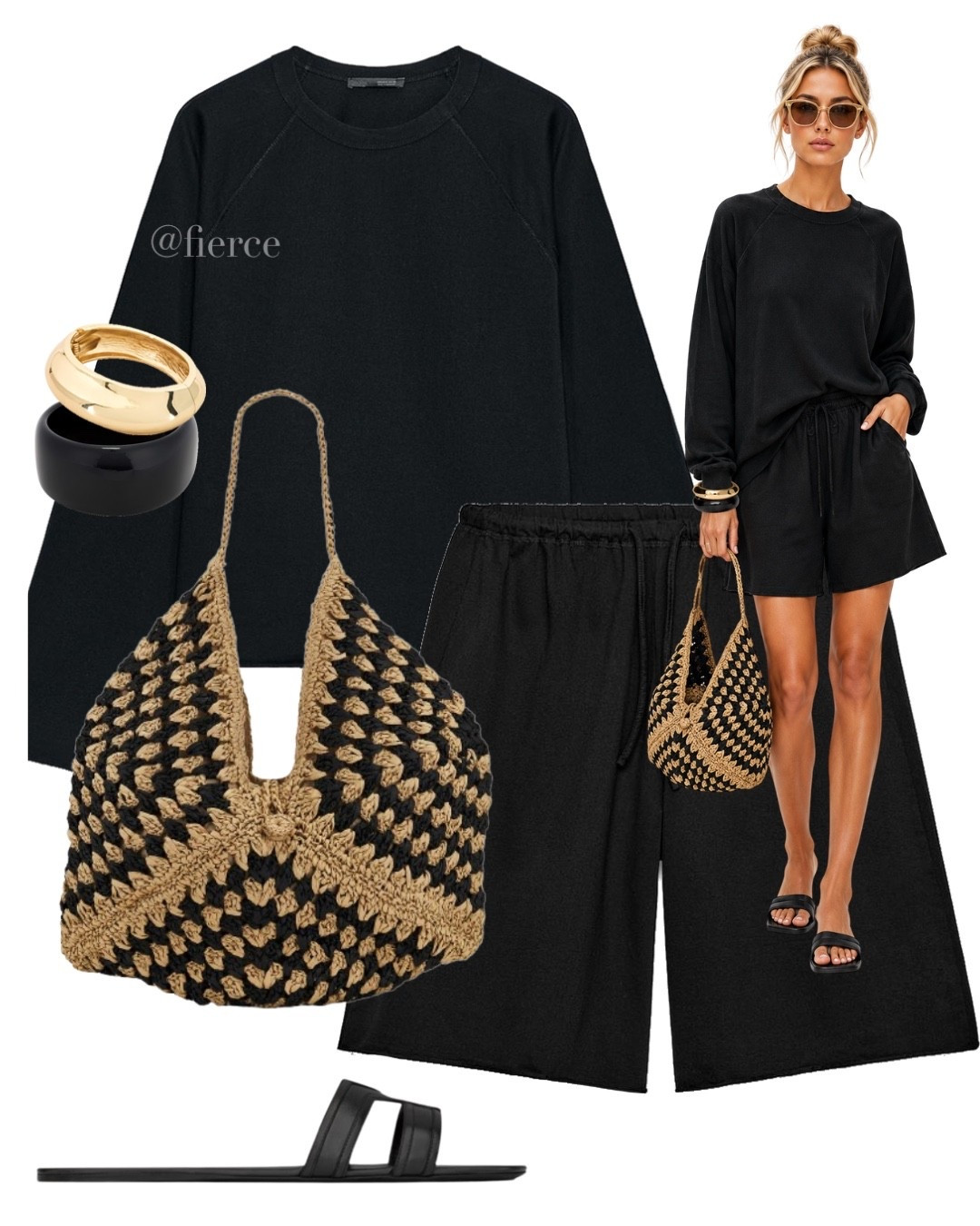 Zara black co-ord matching set printed knitted raffia summer tote bag

#LTKuk #LTKsummer #LTKeurope