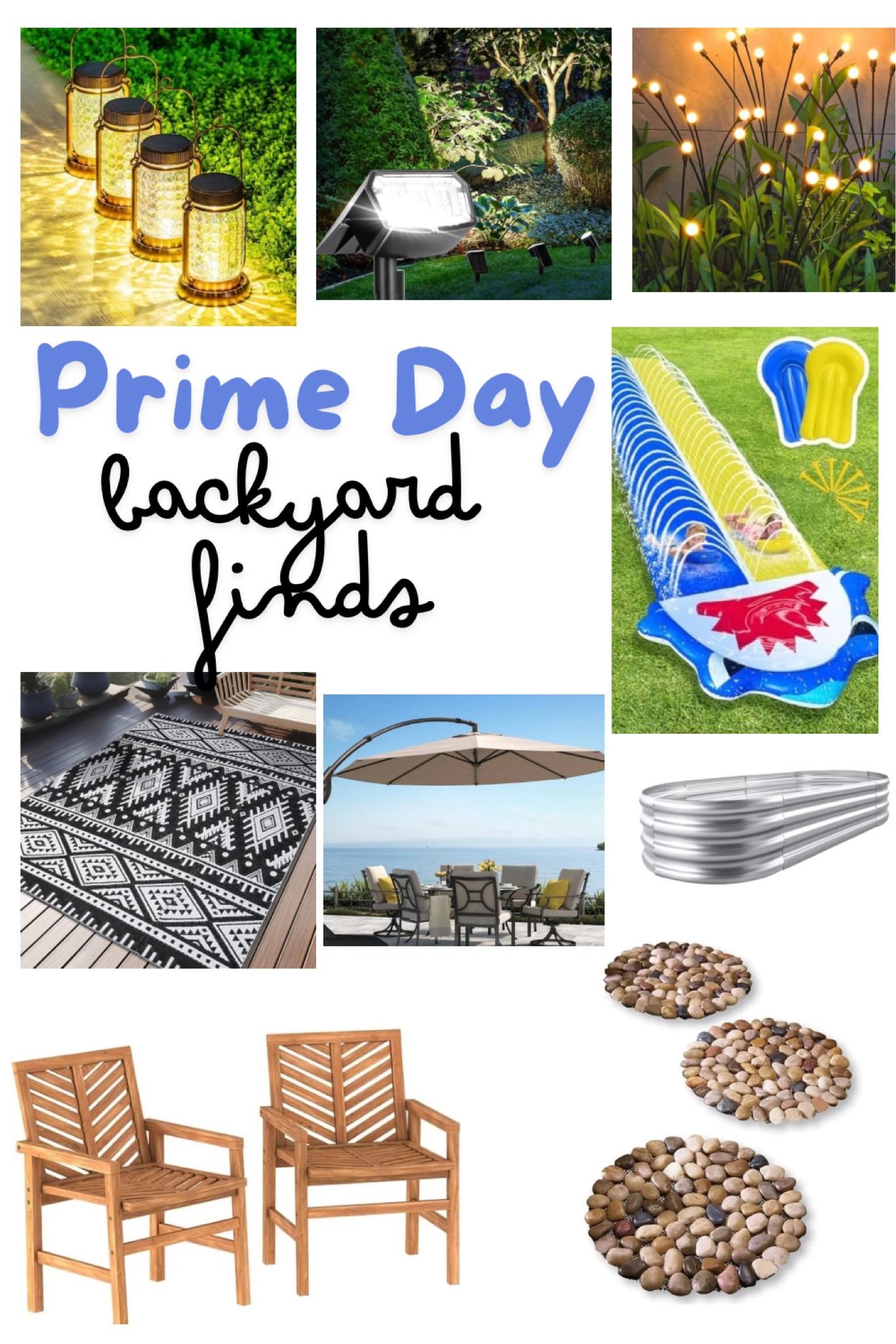 Make your backyard an oasis. Outdoor lighting, stepping stones, raised garden beds, sun umbrellas, outdoor rugs and seating.  Don’t forget the shark themed double slip and slide for the kids.

#LTKFamily #LTKHome #LTKSaleAlert