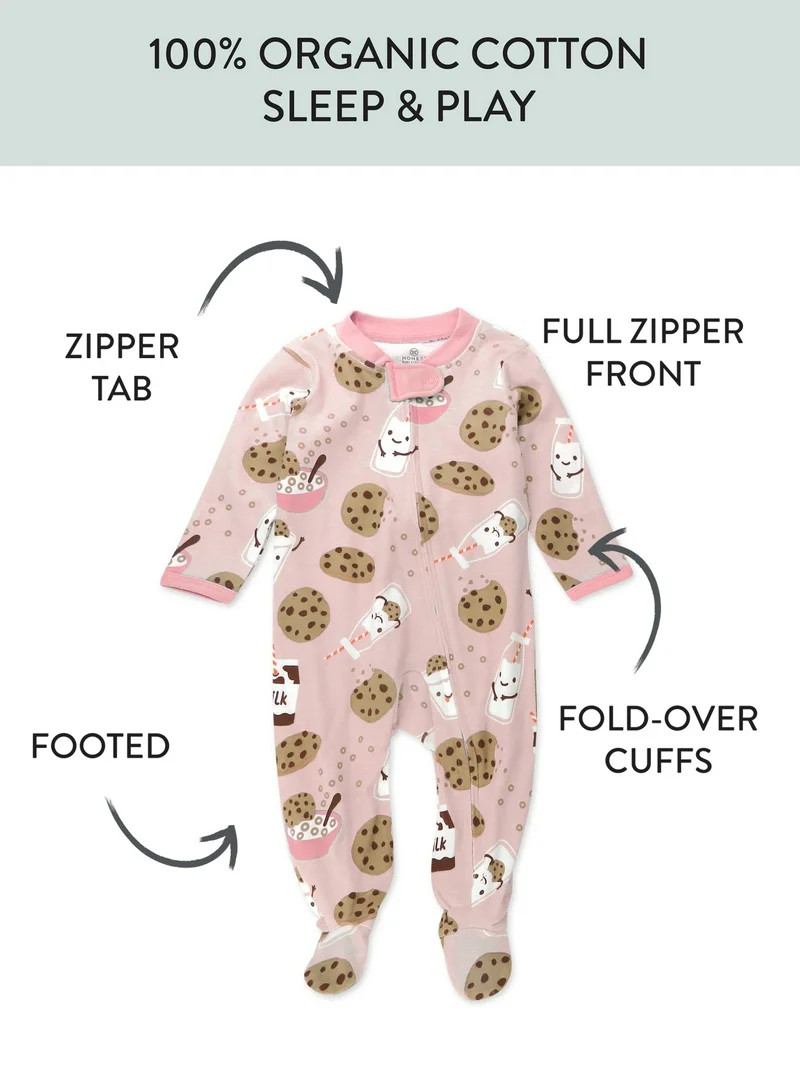 Honest Baby Clothing Organic Cotton Boy or Girl Long Sleeve Sleep N Play, Newborn to 9 Months - W... | Walmart (US)