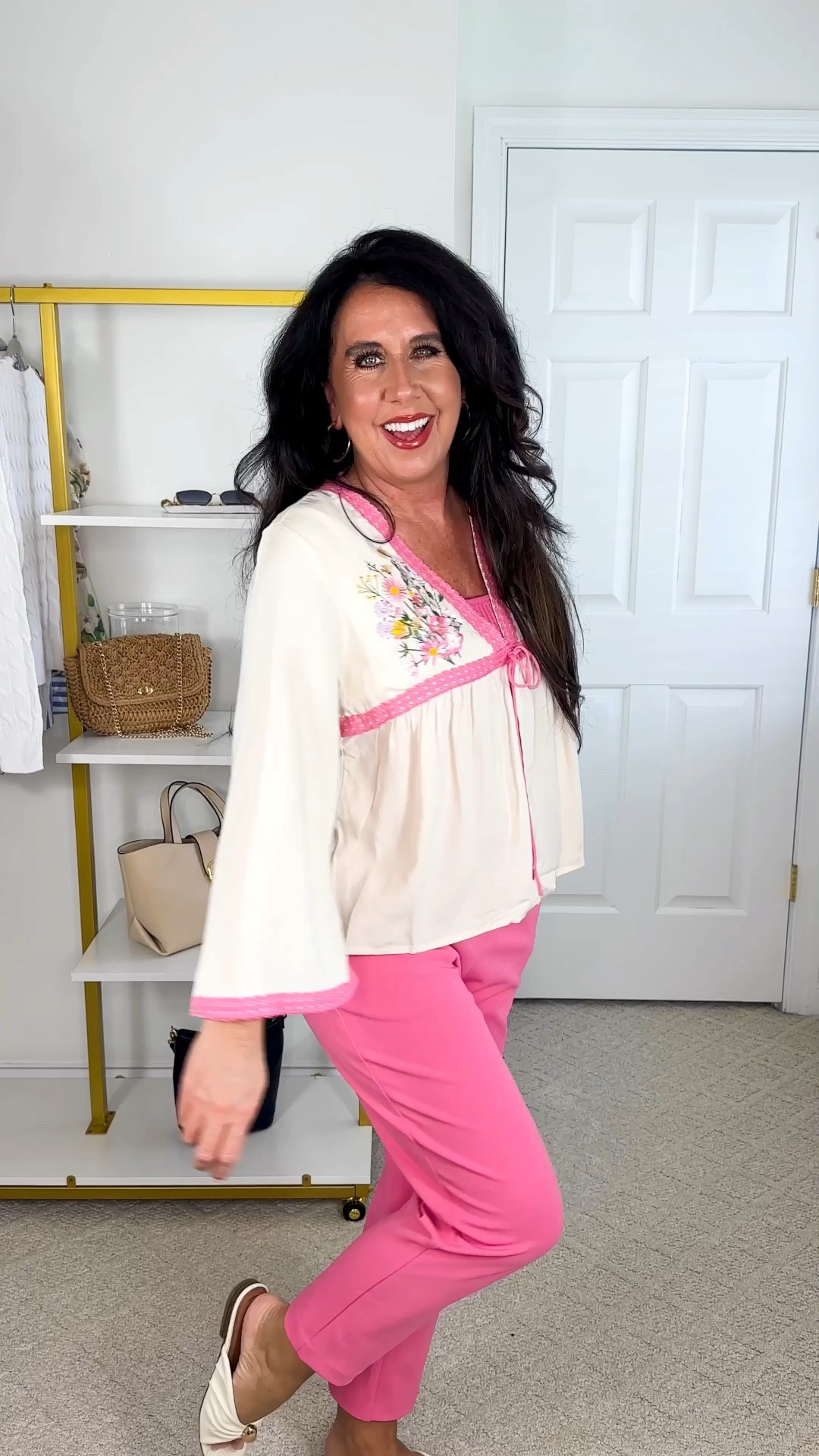 The sweetest thing! I’m obsessed with this embroidered top from Cato! 

This embroidered top is the definition of effortlessly pretty—lightweight, breezy, and made for layering. The tie-front detail, delicate lace trim, and floral embroidery give it that dreamy, boho vibe that instantly elevates your everyday basics. And paired with these matching pink pants?! It’s the kind of outfit that turns a simple day out into a whole moment 💕

Whether you’re heading to brunch, strolling the farmers market, or just want to feel put together without trying too hard—this set does it for you.
Available in women’s & plus sizing!! 
I’m wearing size small in the top and a size 2 petite in the pants, for reference. 

#LTKgrwm #LTKootd