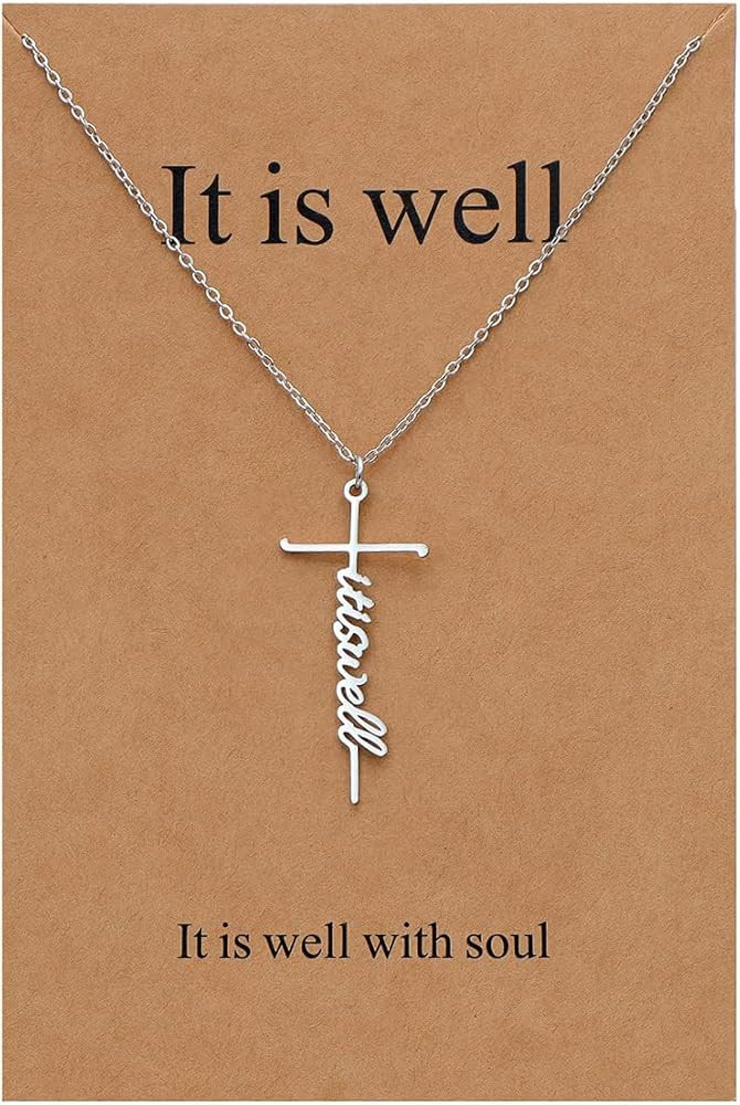 Lcherry Faith Cross Pendant Necklace for Women Religious Christian Jewelry Mother's Day Gifts for... | Amazon (US)