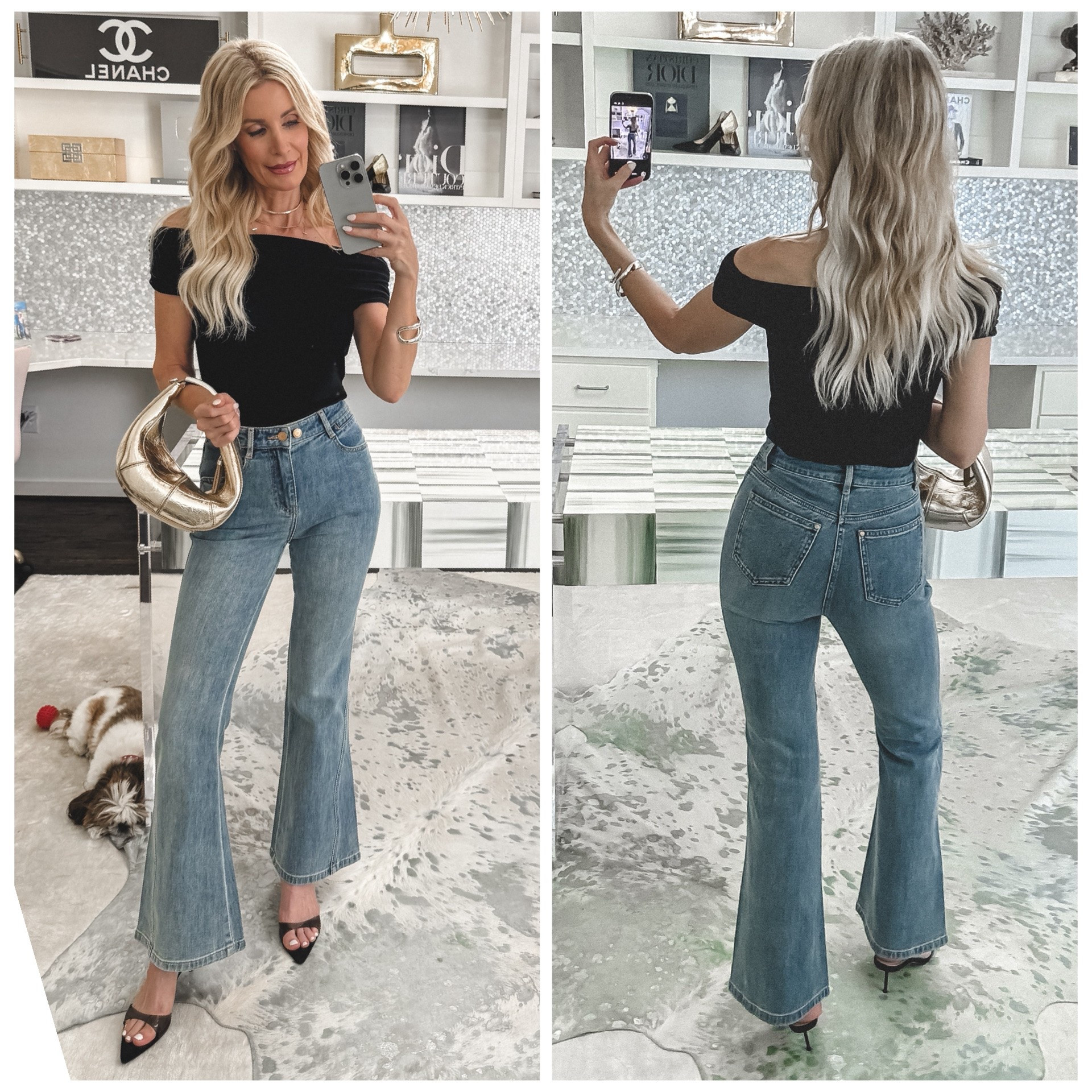 Jeans that make your butt look amazing and give you the most flattering silhouette! I paired them with a soft black off-the-shoulder top for the perfect elevated date night outfit. XS top and size 24 jeans. #FlatteringJeans #DateNightOutfit 

  

#LTKOver40 #LTKootd #LTKOver40 #LTKPetite