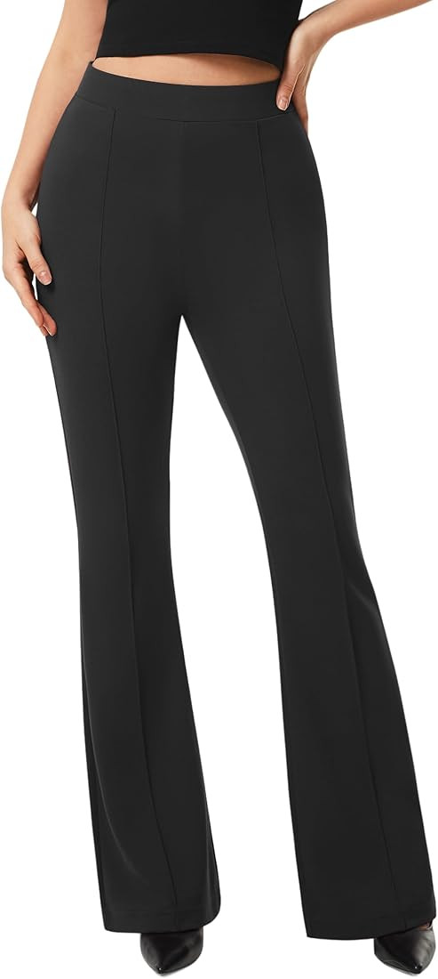 AFITNE Women's Dress Pants High Rise Flare Pants Pull On Stretchy Work Pants Business Office Casu... | Amazon (US)