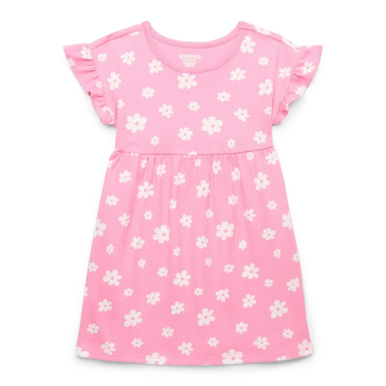 Garanimals Toddler Girl Short Ruffle Sleeve Print Dress, Sizes 18M-5T | Walmart (US)