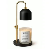 Better Homes & Gardens Matte Black Metal Candle Warmer Lamp with Adjustable Height, Gold Accent | Walmart (US)
