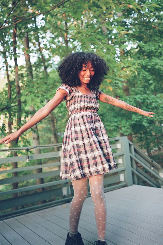 UO Simone Plaid Tie-Back Babydoll Dress | Urban Outfitters (US and RoW)