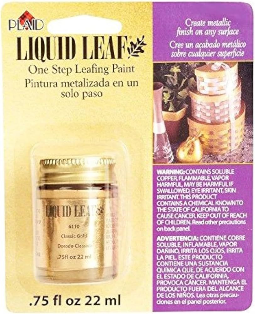 Liquid Leaf Restoring Metallic Paint Gold 3/4 Oz- Antique Paint- Restores Original Shine | Amazon (US)