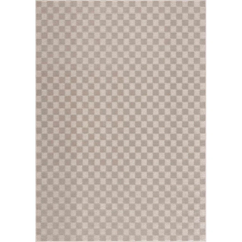 Kwan Machine Washable Modern Geometric Beige Area Rug | Wayfair North America