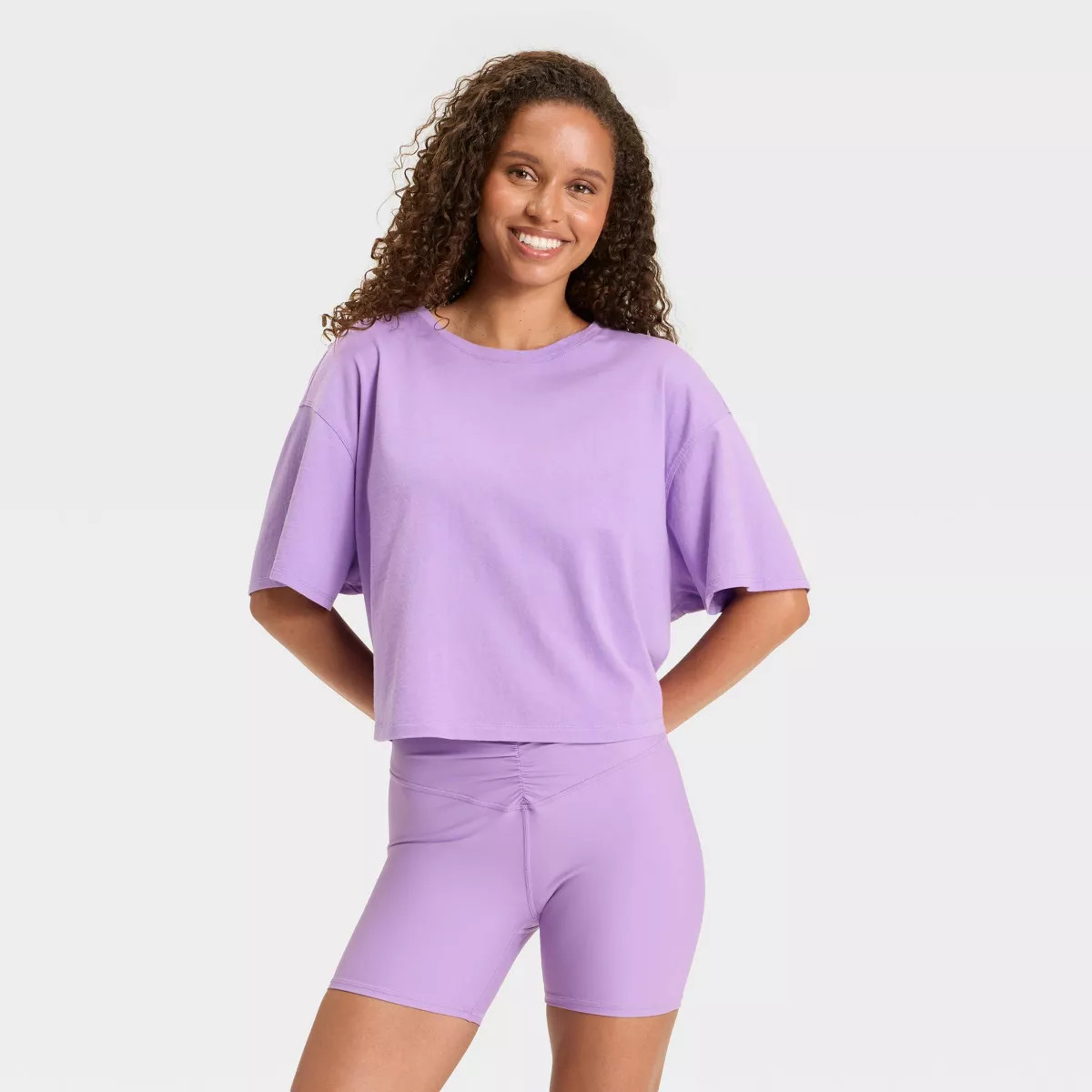 Women's Boxy Cropped Short Sleeve Top - JoyLab™ | Target