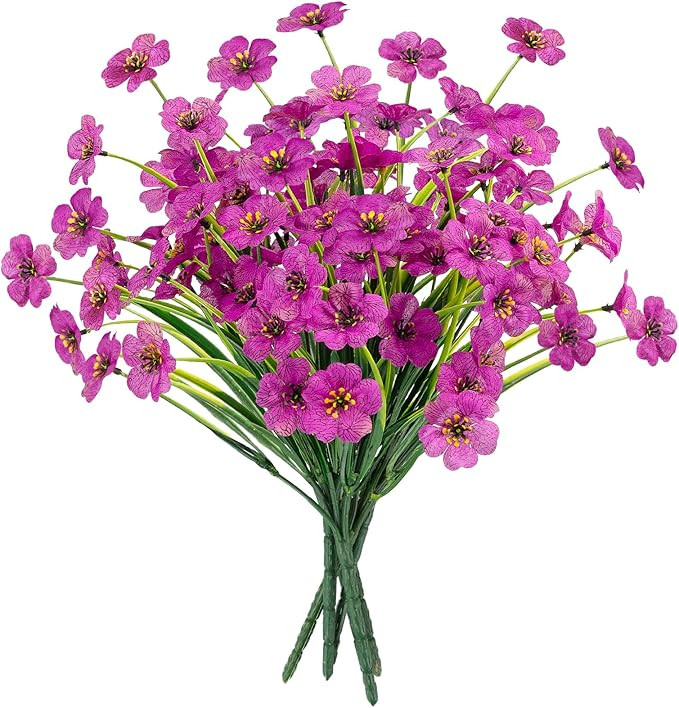 Amazon.com: MACTING Artificial Flowers for Outdoors Fake Flowers UV Resistant No Fade Faux Plasti... | Amazon (US)
