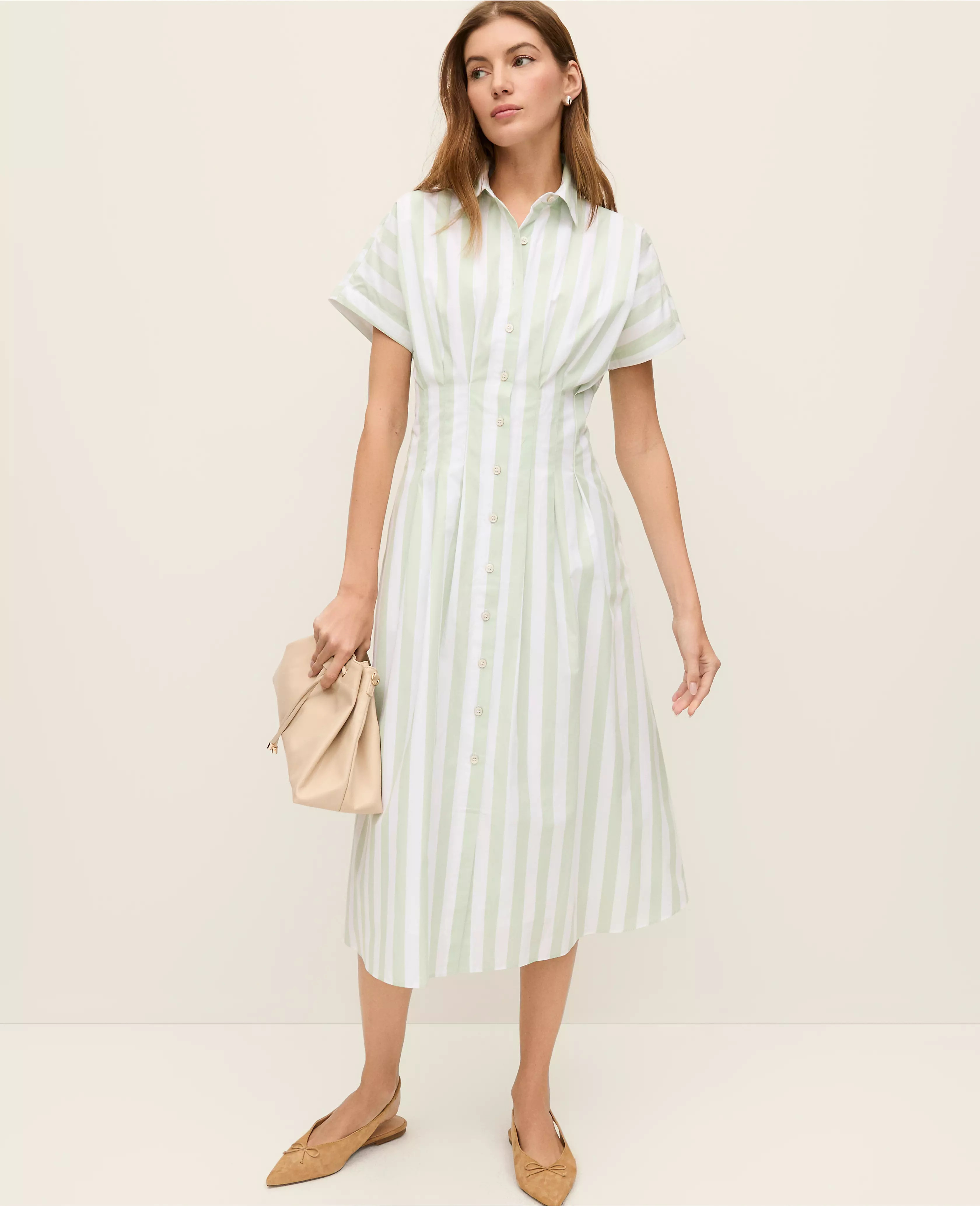Weekend Collection Striped Maxi Shirtdress | Ann Taylor