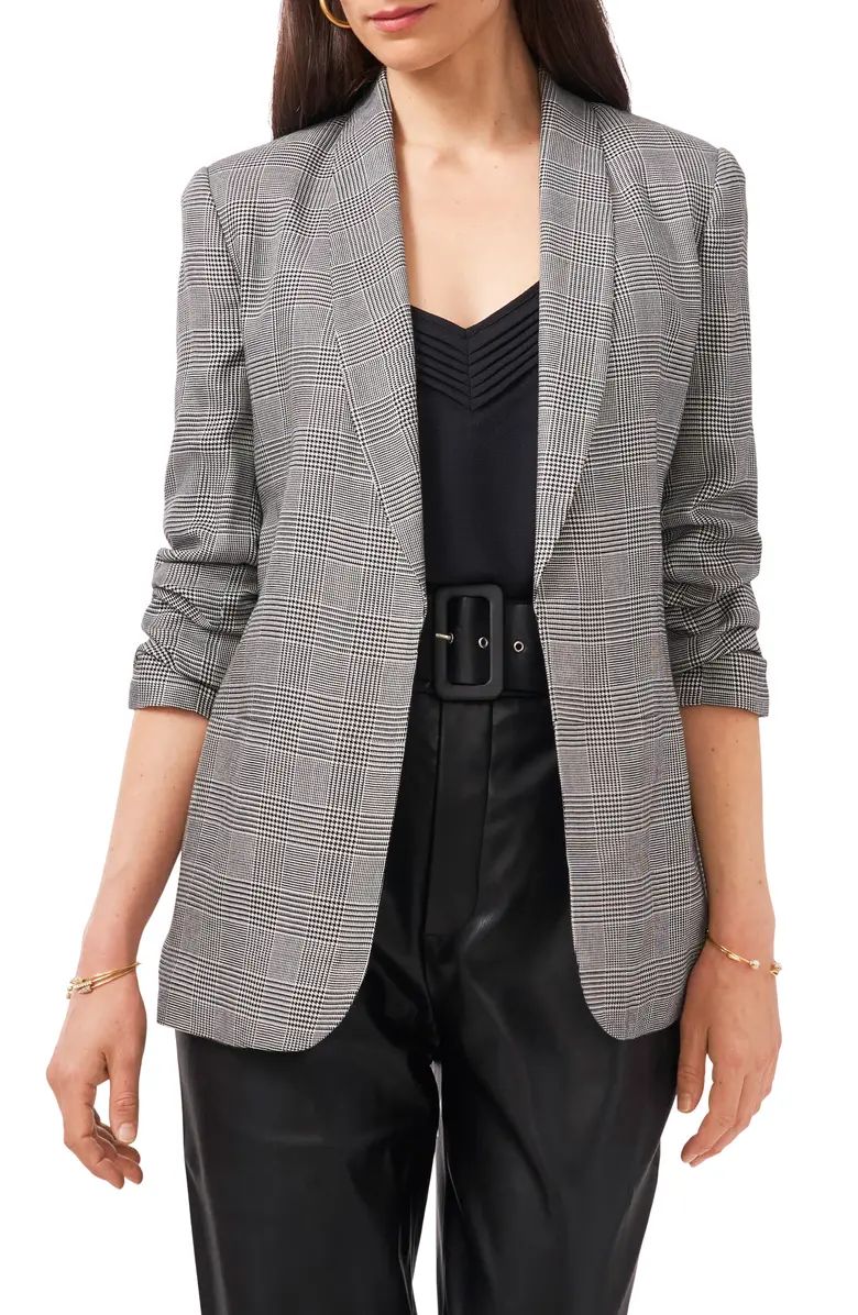 Check Ruched Sleeve Jacket | Nordstrom