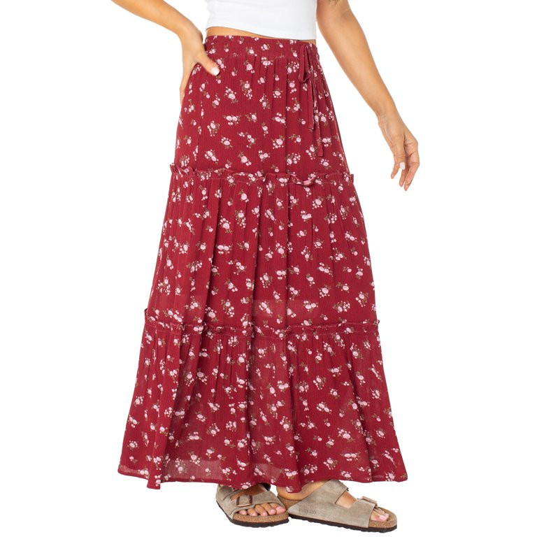 Celebrity Pink Long Tiered Skirt - Walmart.com | Walmart (US)