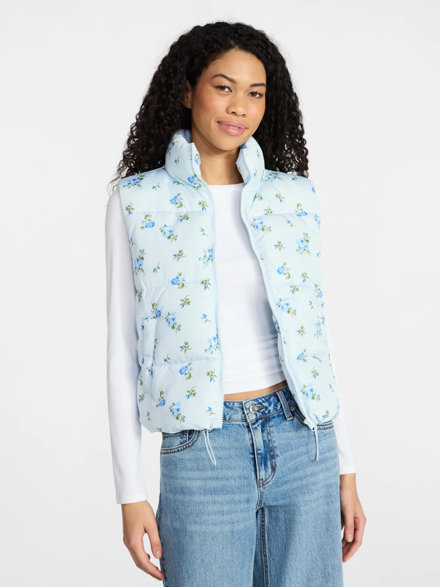 No Boundaries Puffer Vest, Lightweight, Women’s XXS-XXL | Walmart (US)