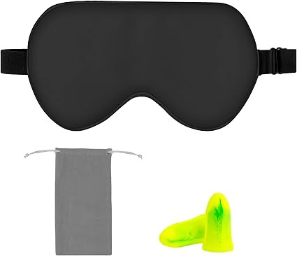 Amazon Basics Genuine Natural Mulberry Silk Curved Sleep Eye Mask with Adjustable Strap, One Size... | Amazon (US)
