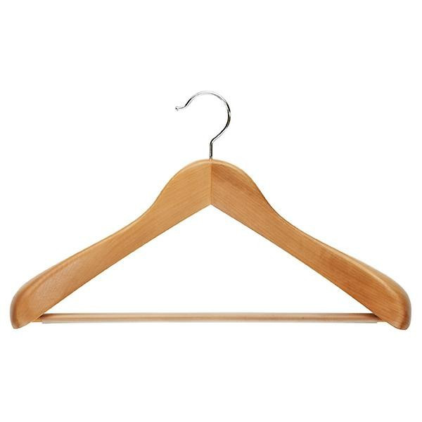 Superior Wooden Coat Hanger Ribbed Bar Natural | The Container Store