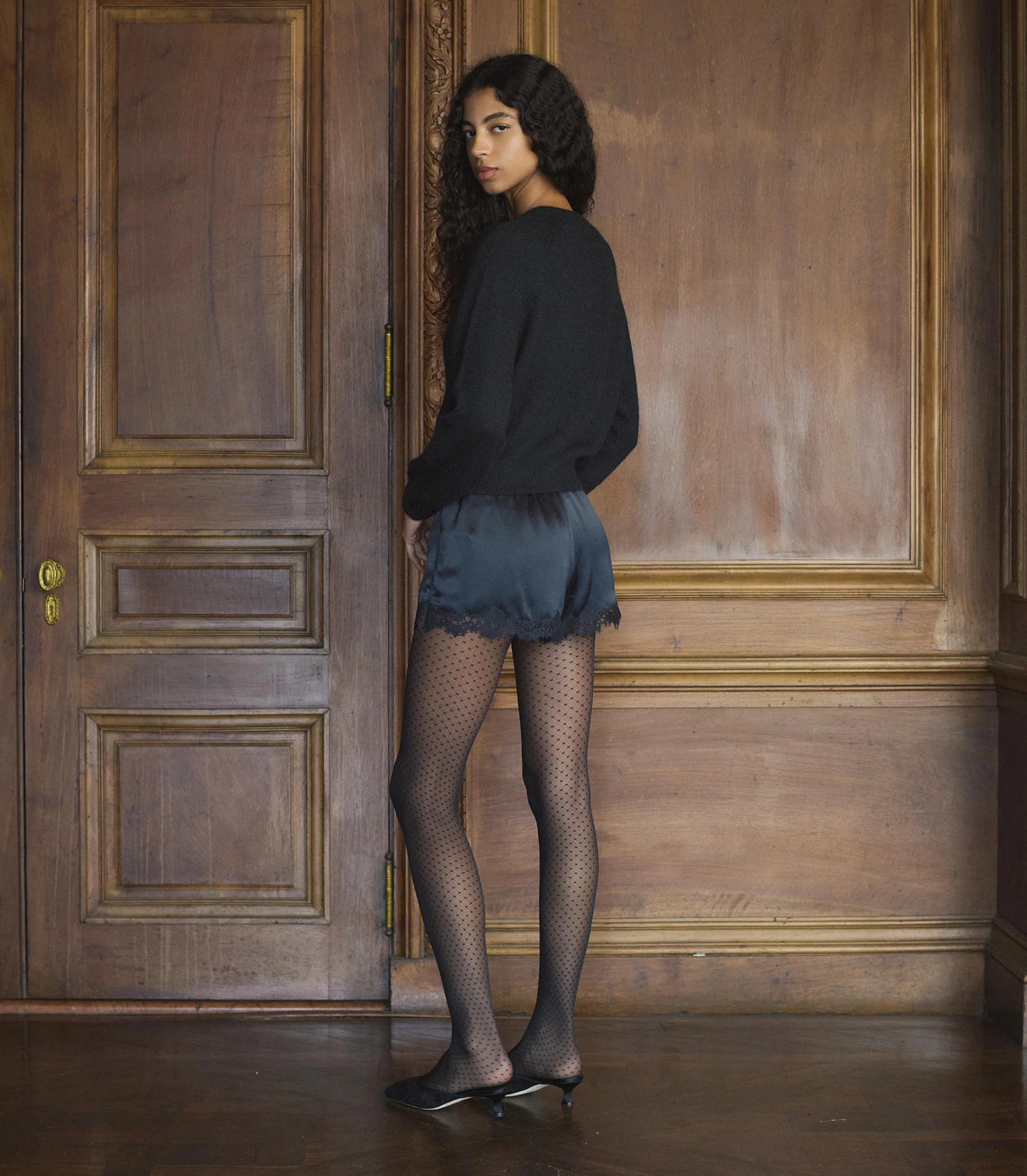 Wolford Control Dots Tights - Black | DÔEN | DOEN