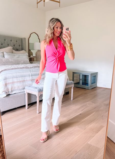 Top • Jeans • Wedges

Top Fit: I’m wearing an XS and it was snug, the little hook & eye closure was holding on for dear life! 
Jeans Fit: I’m wearing a 25 

Bloomingdale’s Fashion, Nordstrom Fashion, Summer Fashion, White Jeans, Summer Wardrobe Staples 

#LTKFind #LTKshoecrush #LTKSeasonal