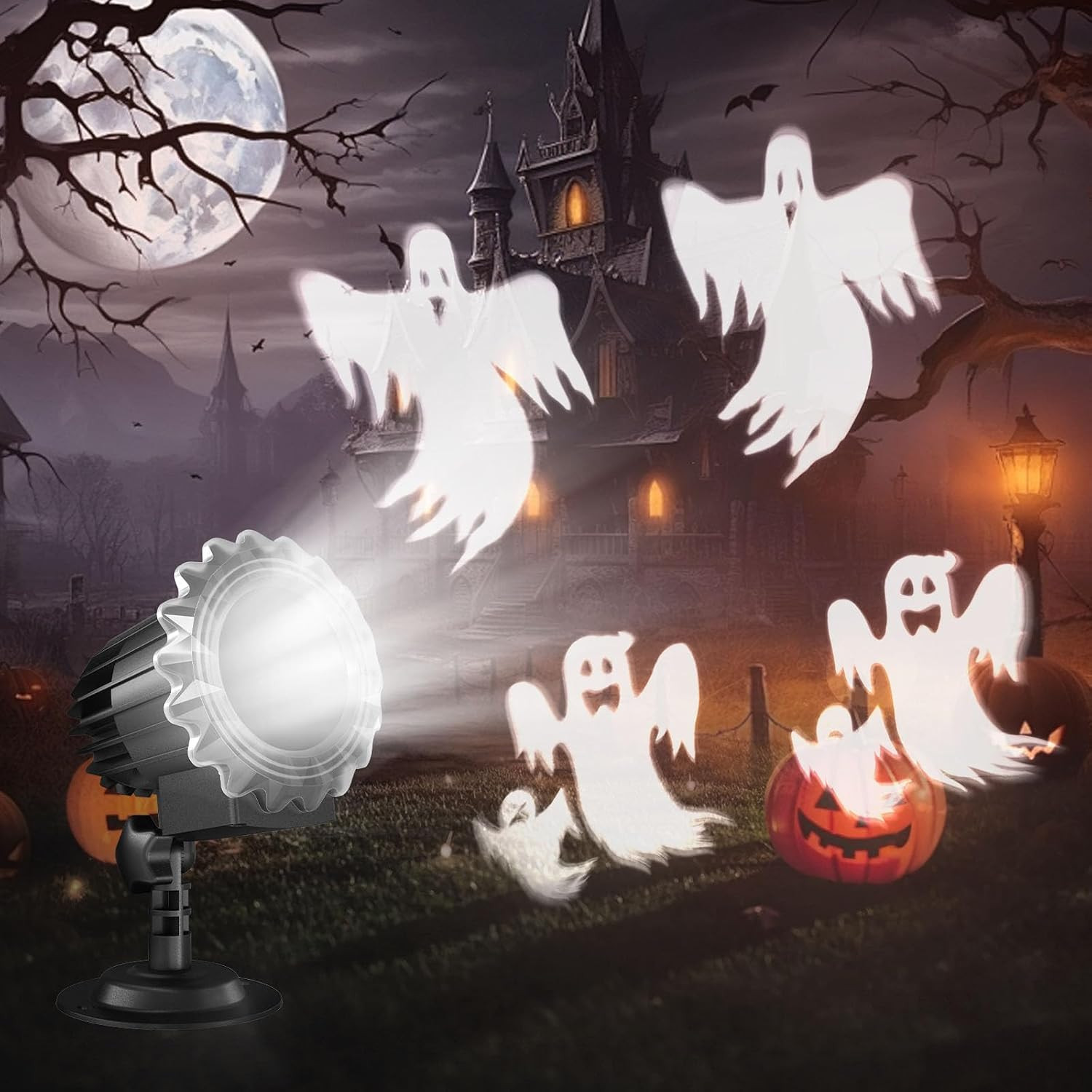 Minetom Halloween Projector Lights Outdoor, Rotating Ghost Projector Halloween, Waterproof Halloween Light Projector Landscape Lights for Outdoor Indoor, Yard, Patio, Garden, Party Decor | Amazon (US)