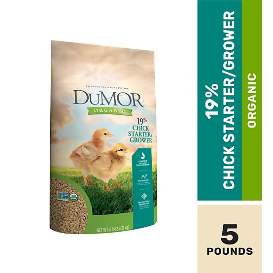 DuMOR  Organic 19% Starter/Grower Crumbled Chicken Feed, 5 lb. Bag | Tractor Supply