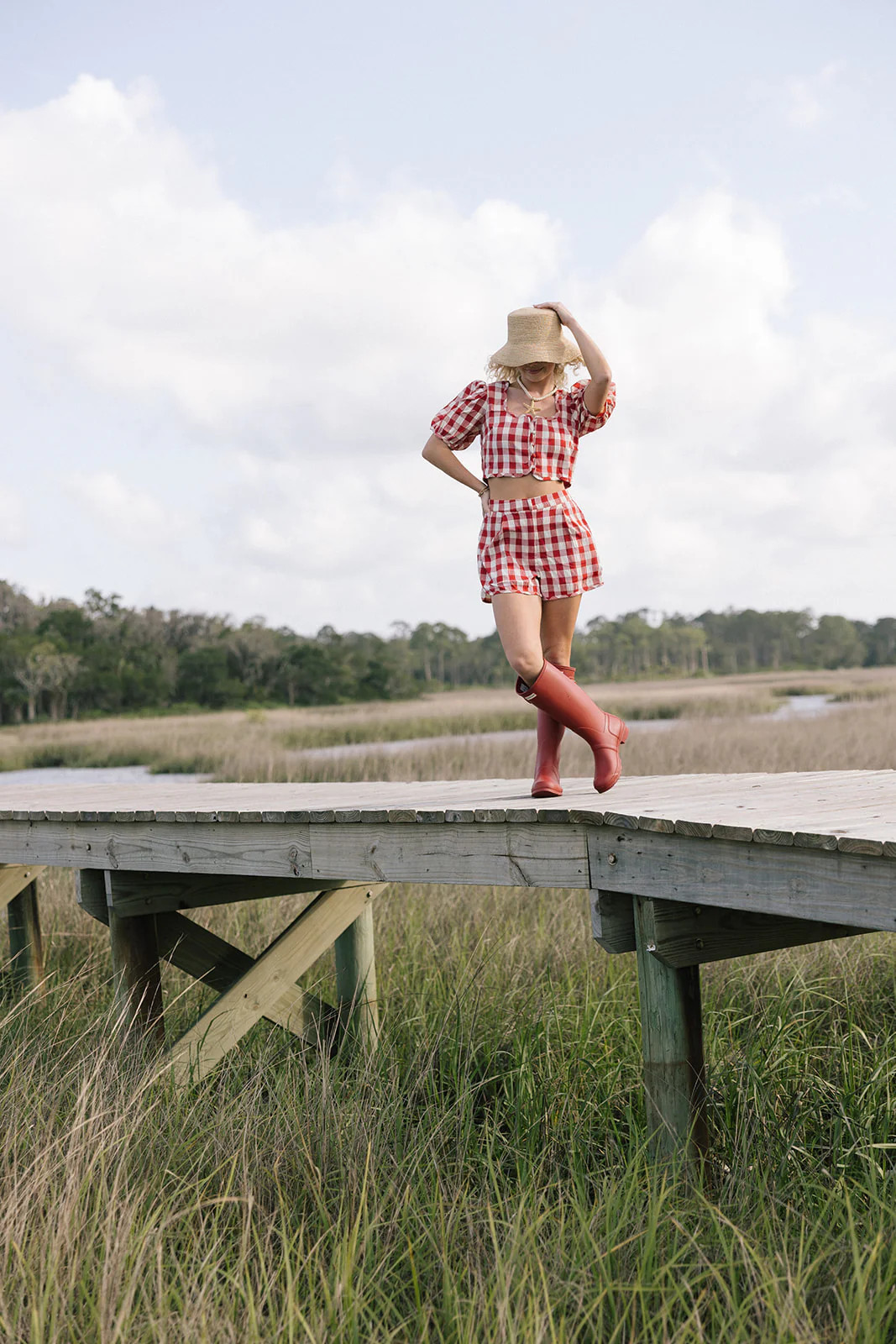 Tia Gingham Shorts - Red Medium | Fancyd Boutiqe