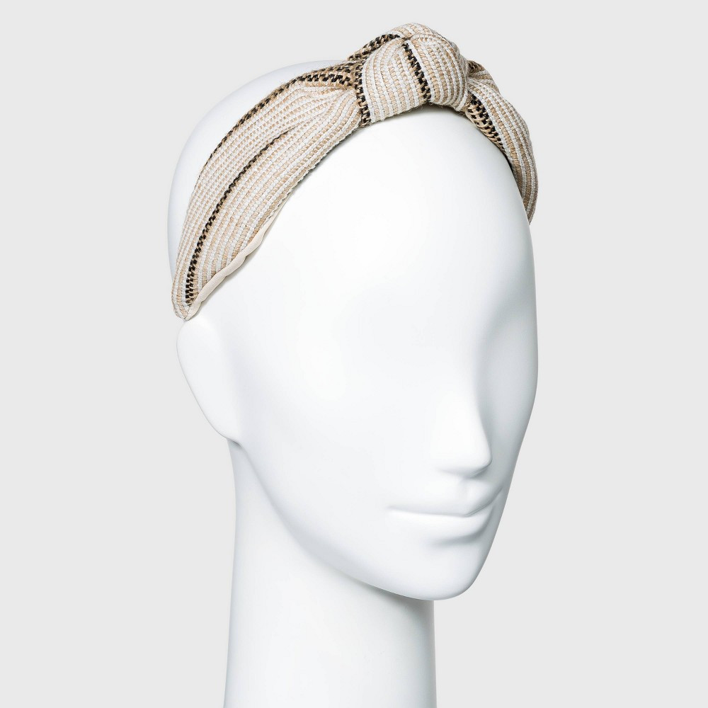 Raffia Stitch Knot Headband - A New Day Ivory | Target