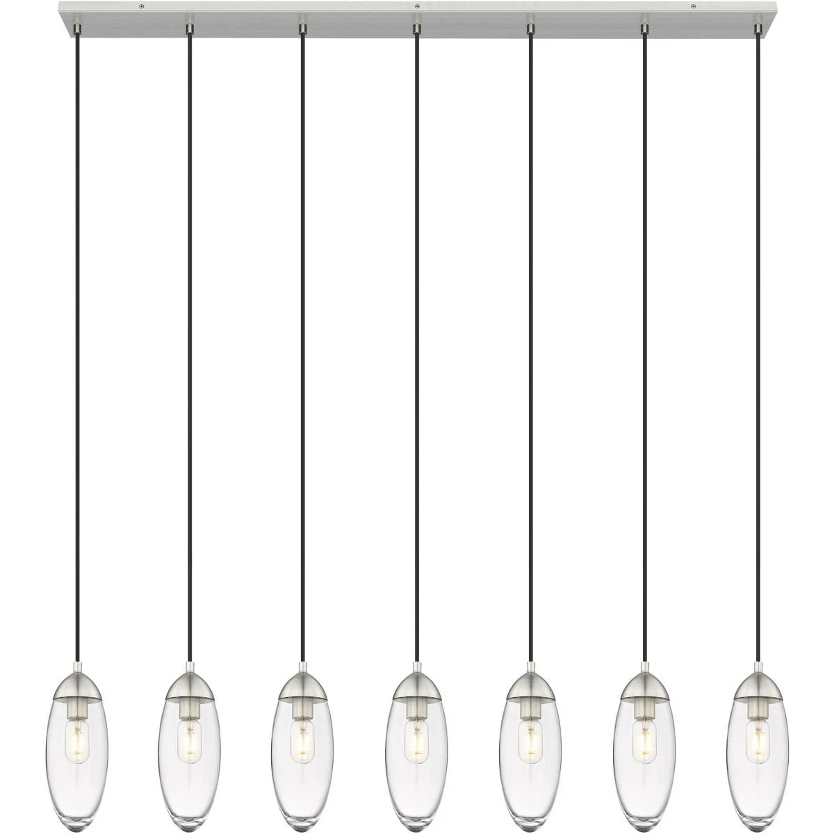 Z-Lite Arden 7 Light 54 inch Brushed Nickel Linear Chandelier Ceiling Light one_size | 651P-7L-BN | Lowe's
