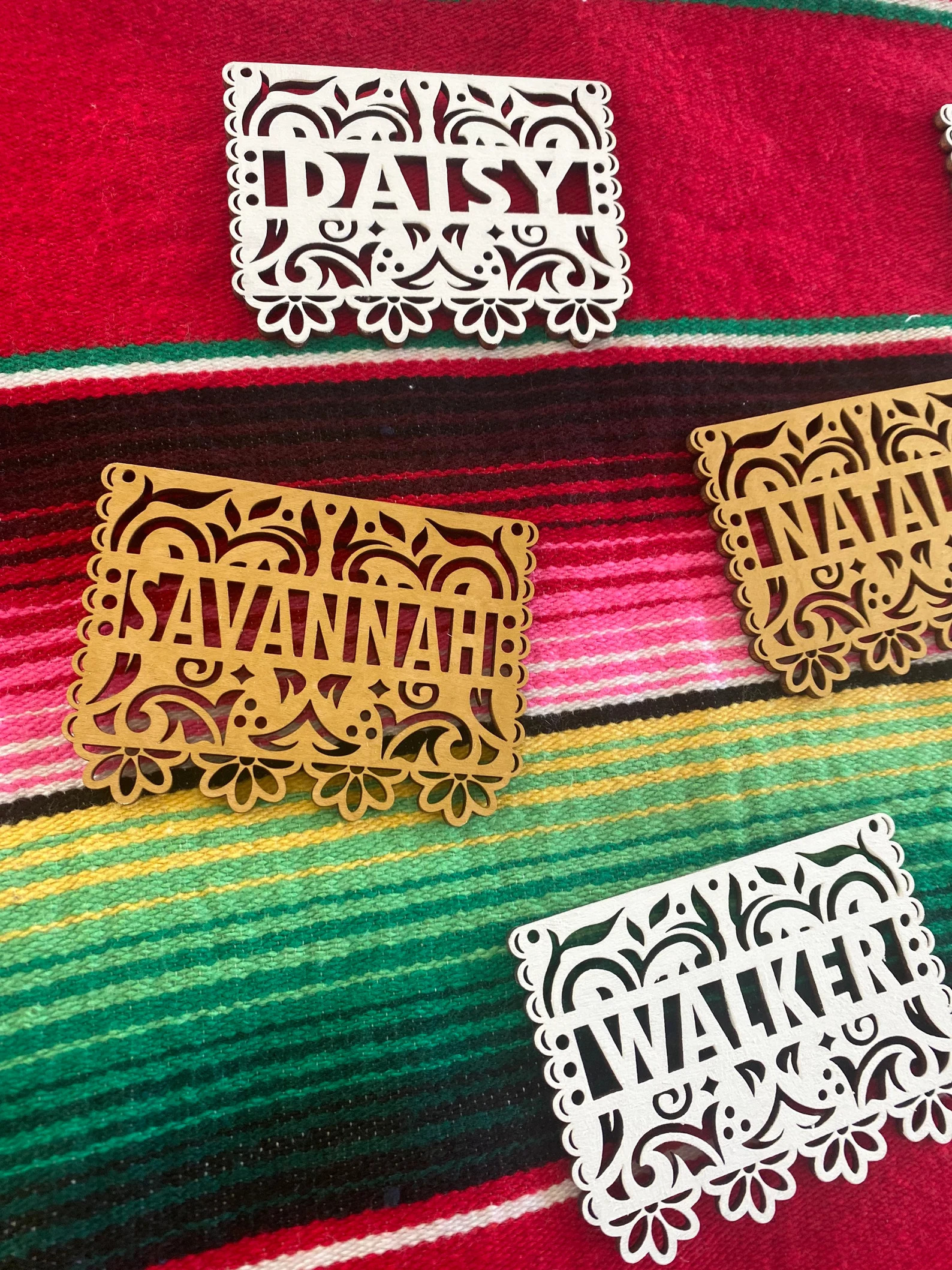 Mexican Wedding Place Cards Papel Picado Mexican , Custom Tiny Papel Picado Wood Ornaments, Wood ... | Etsy (Global)