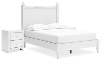 Mollviney Full Panel Bed with 2 Nightstands | Ashley