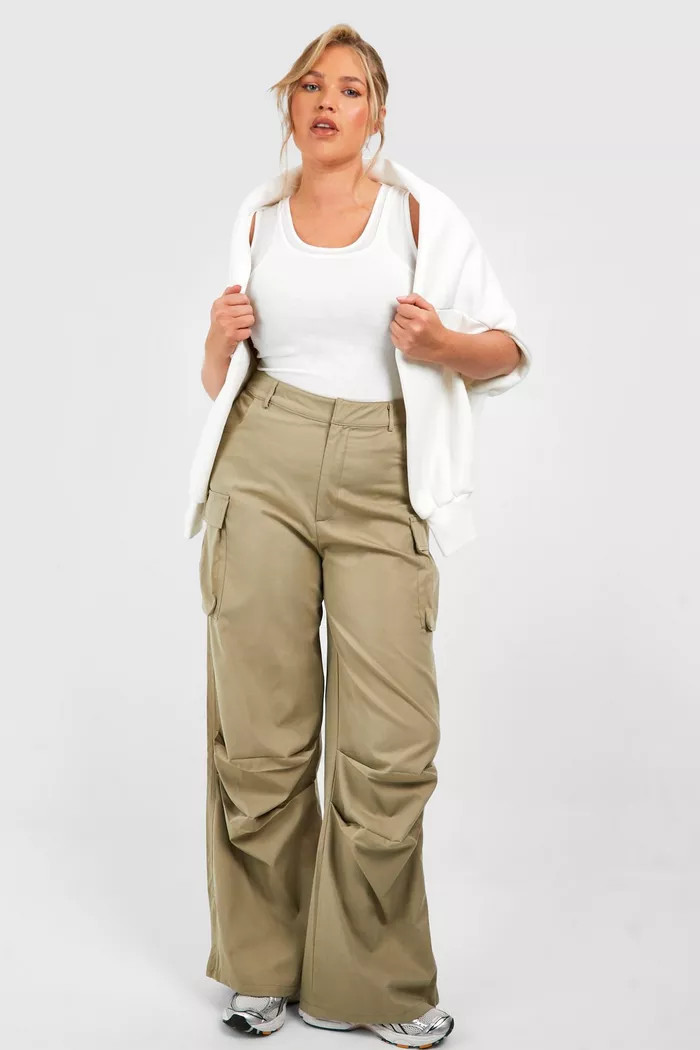 Plus Ruched Detail Cargo Pants | boohoo (US & Canada)