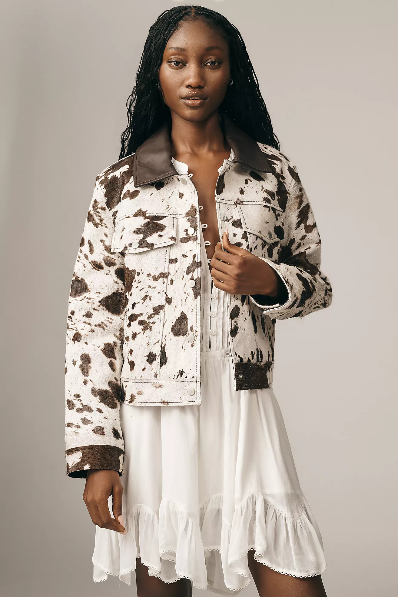 Avec Les Filles Calf Hair Trucker Jacket | Anthropologie (US)