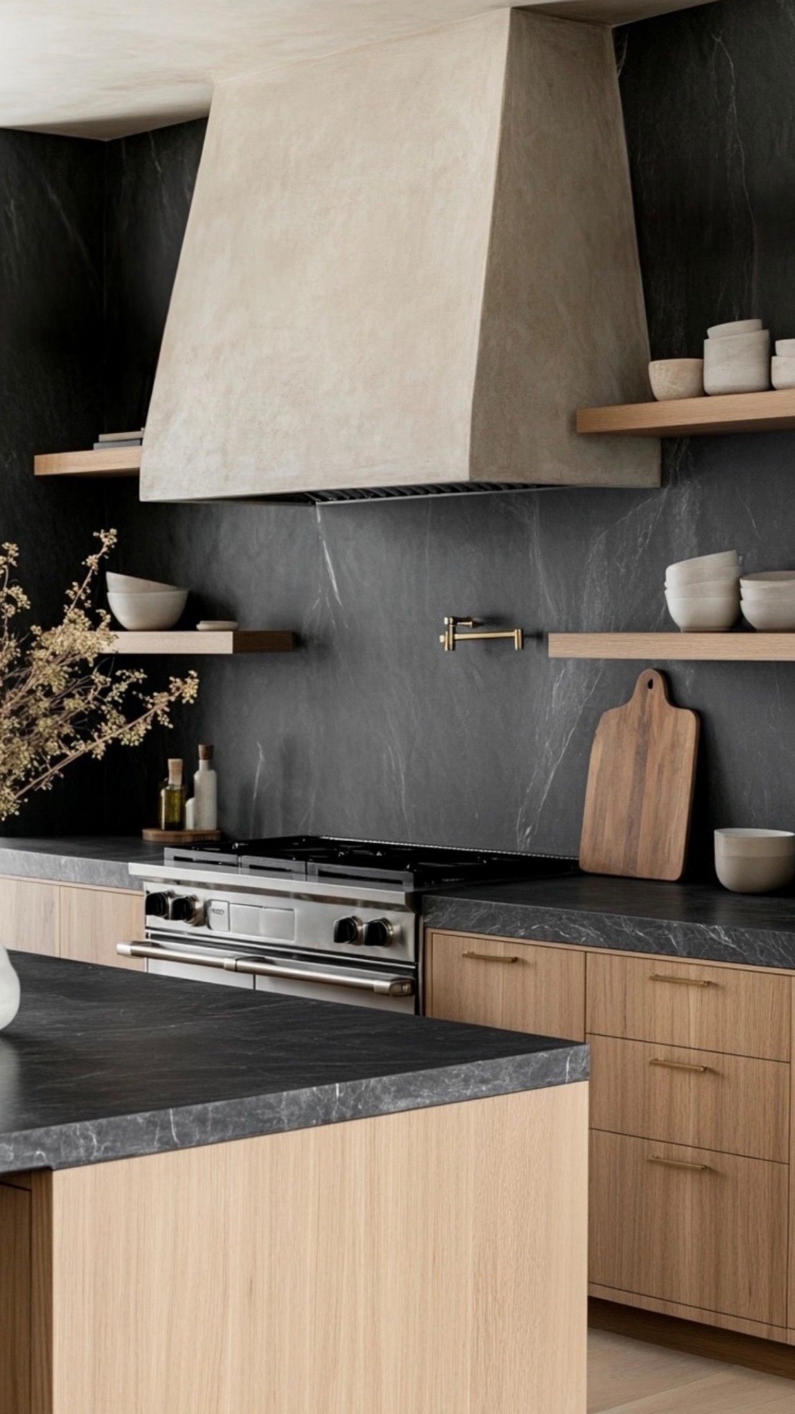 contrast + natural wood tones 🤎 a lovely combination in this modern kitchen designn

#LTKHome #LTKSaleAlert