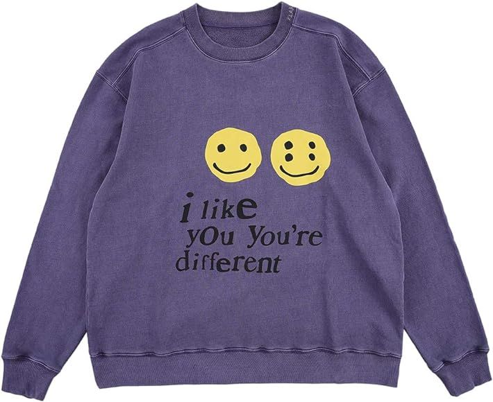NAGRI i Like You You're Different Sweatshirt Letter Print Hip Hop Crew Neck Pullover Hoodie | Amazon (US)