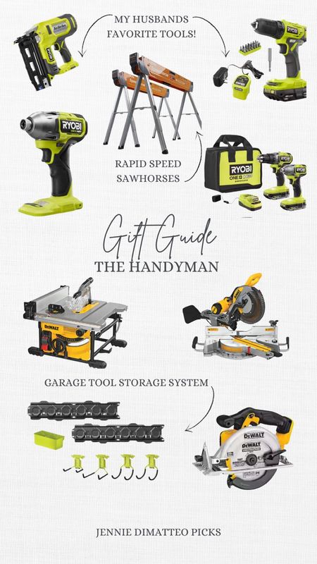 Gift guide for the handyman, ryobi, power tools, saw horse, saw, gift ideas, Christmas, holiday 

#LTKHoliday #LTKGiftGuide #LTKSeasonal