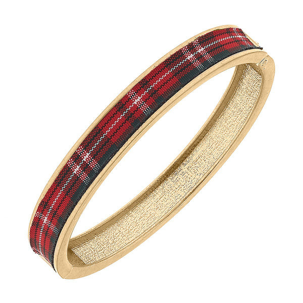 Makenzie Tartan Hinge Bangle in Red | CANVAS
