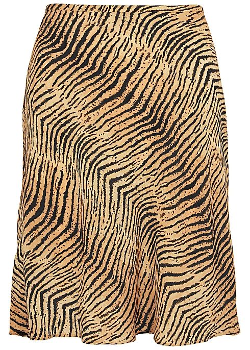 Bea tiger-print silk-chiffon mini skirt | Harvey Nichols (Global)