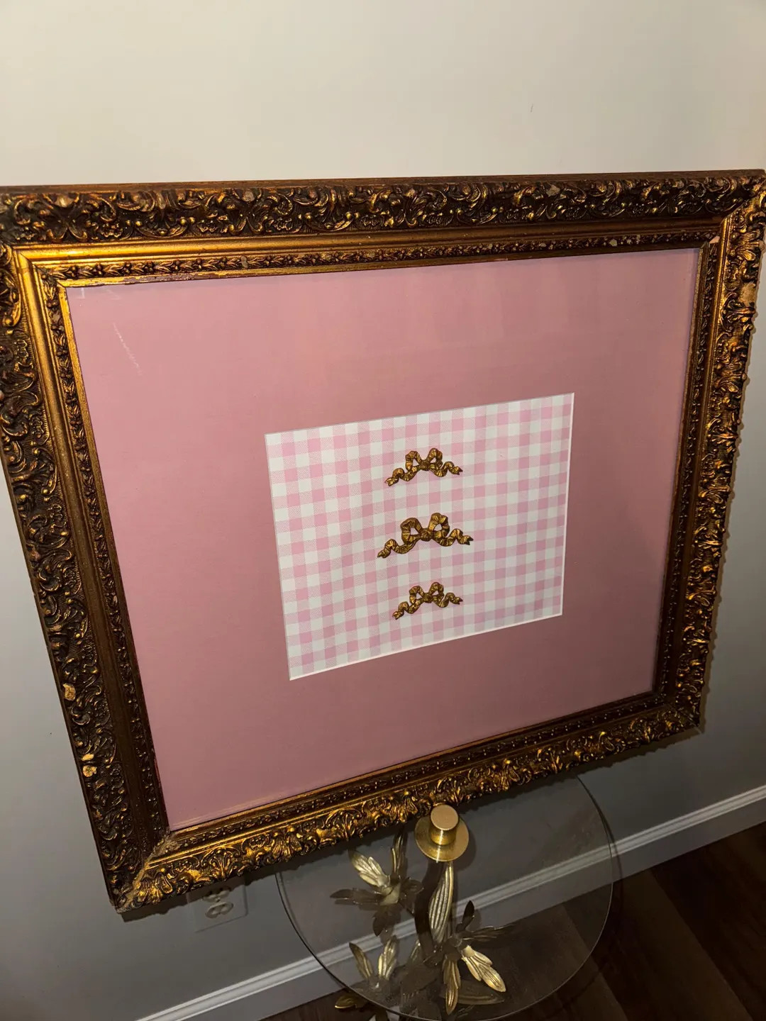 21x23 Vintage Gingham Bow Intaglio Frame | Etsy (US)